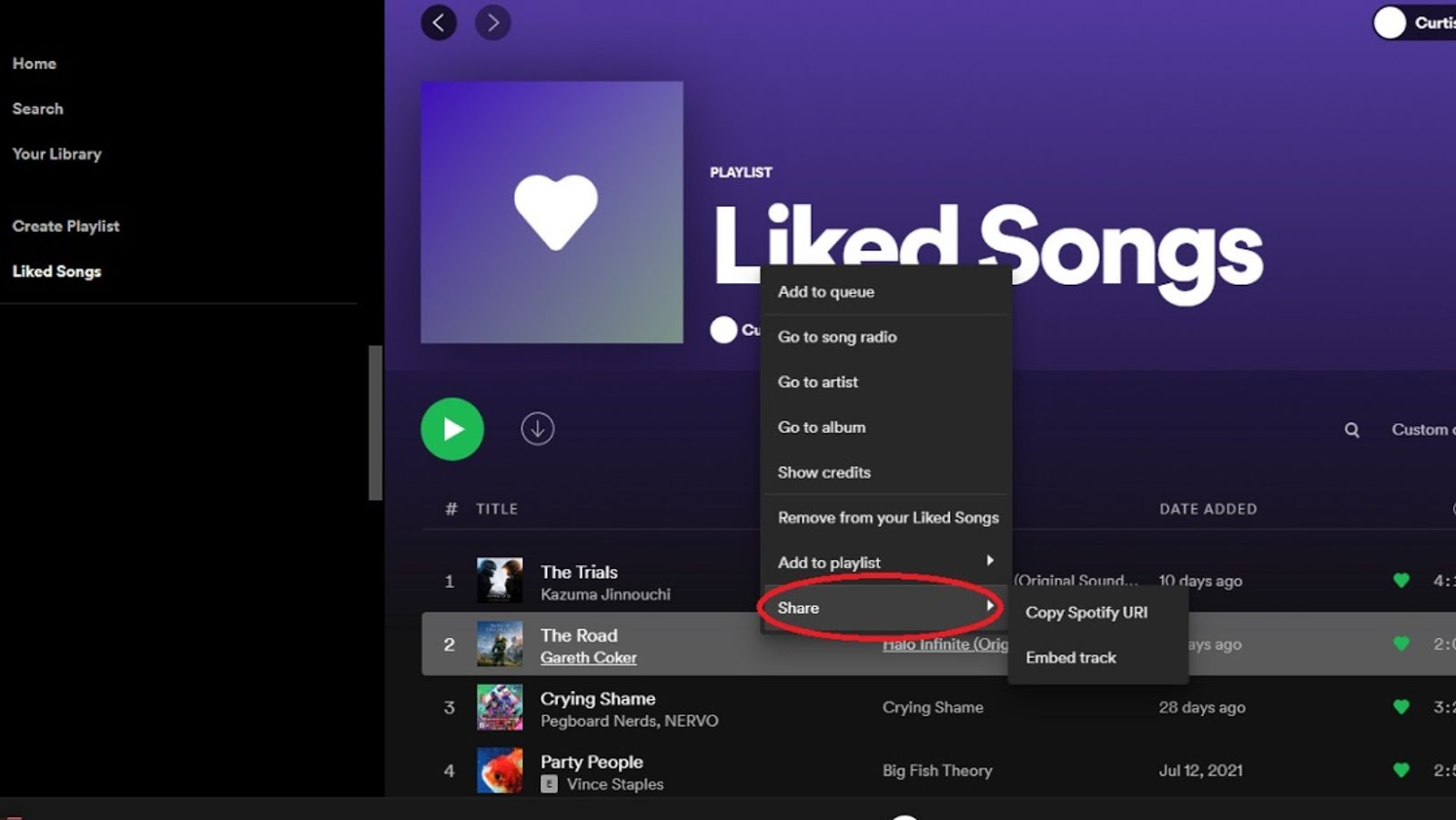 Spotify Liked songs